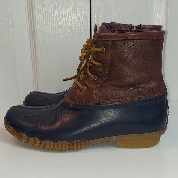 Sperry Saltwater Duckboots Navy Blue Sz 3 - Picture 3 of 9